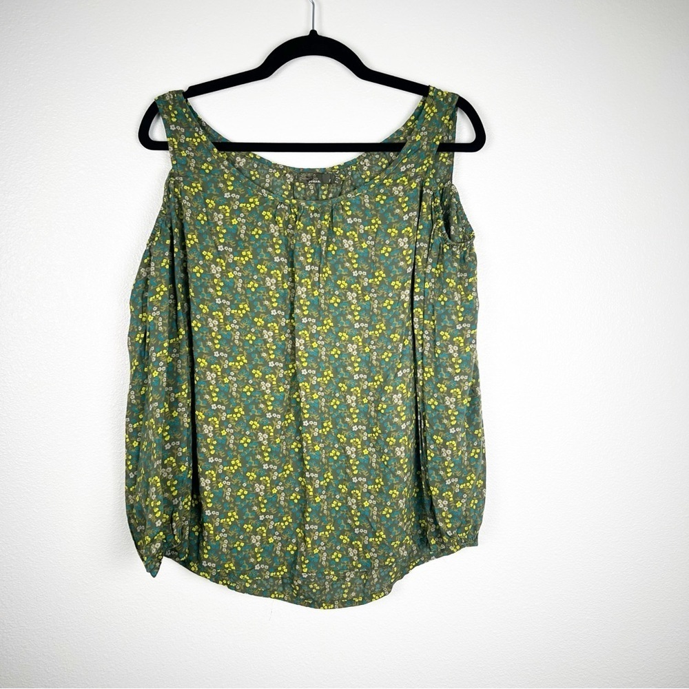 Prana Ivana Cold Shoulder Floral Blouse Sz M‎